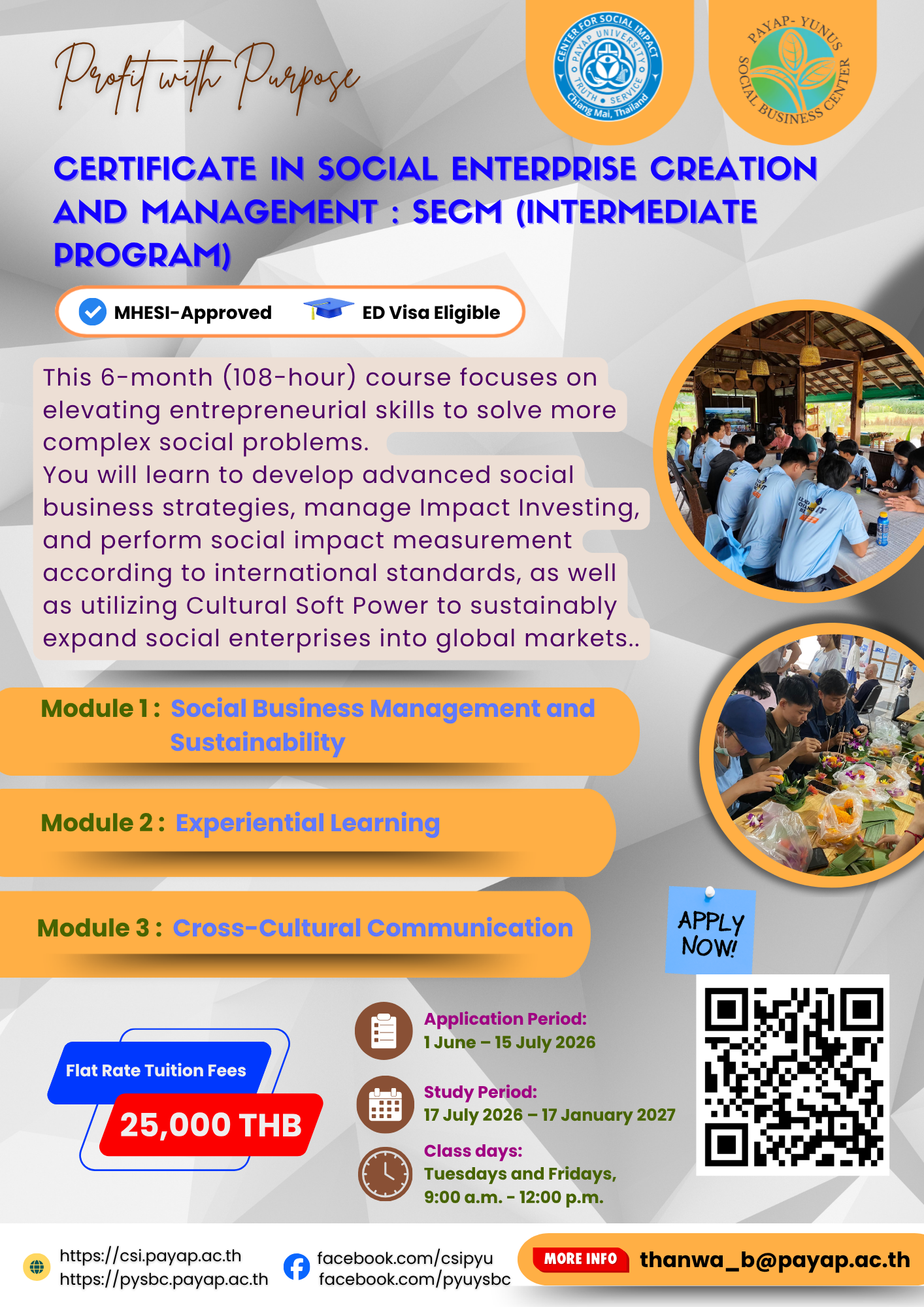Certificate in Social Enterprises Creation and Management : SECM (Intermediate Program) - Program Poster